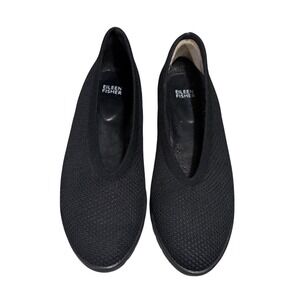 Eileen Fisher Women's Heaven Black Stretch Knit Ballet Flats Shoes Size 9